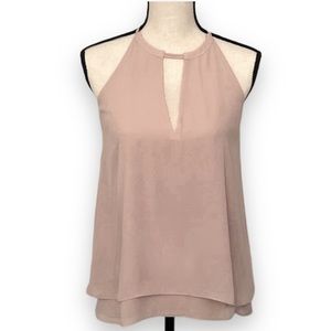 NWOT Banana Republic Pale Pink Chiffon Sleeveless Top-XS